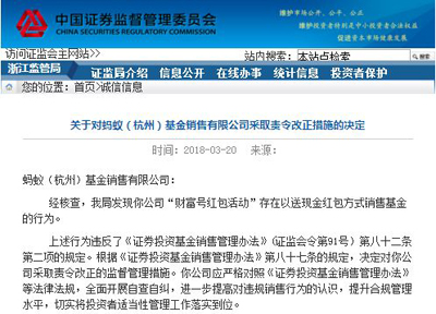 马云旗下蚂蚁基金违规销售