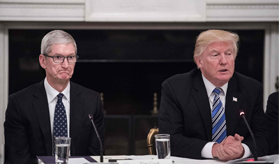 库克警告加关税将打击苹果有利三星！