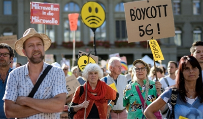 瑞士数千民众抗议5G 呼吁停建发射站