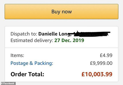 亚马逊定价惊呆英国用户:45元的圣诞礼物快递费9万 亚马逊定价惊呆英国用户:45元的圣诞礼物快递费9万