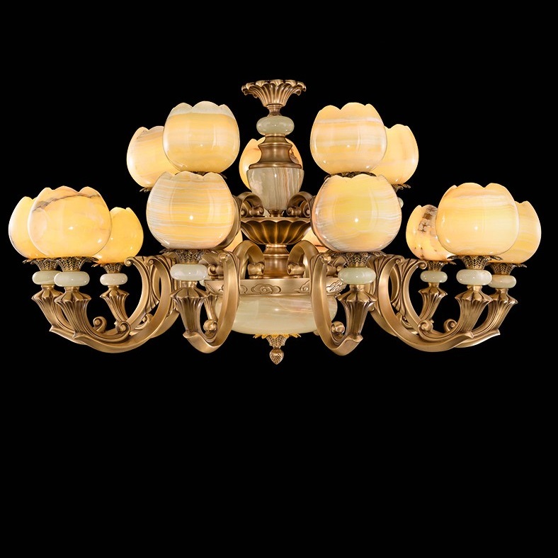 全铜云石玉石灯05